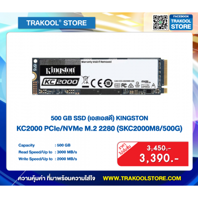 500 GB SSD KINGSTON KC2000 PCIe-NVMe M2 2280 (SKC2000M8-500G)