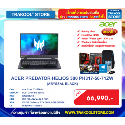 ACER PREDATOR HELIOS 300 PH317-56-71ZW (ABYSSAL BLACK)