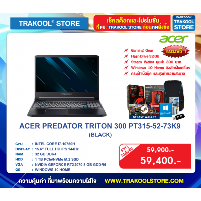 ACER PREDATOR TRITON 300 PT315-52-73K9 (BLACK)