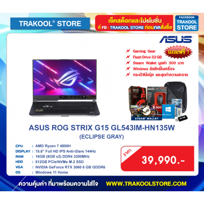 ASUS ROG STRIX G15 GL543IM-HN135W (ECLIPSE GRAY)
