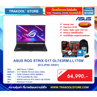 ASUS ROG STRIX G17 GL743RM-LL175W (ECLIPSE GRAY)