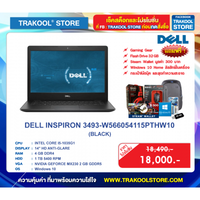 DELL INSPIRON 3493-W566054115PTHW10 (BLACK)