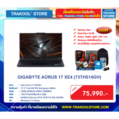 GIGABYTE AORUS 17 XE4 (73TH514GH)