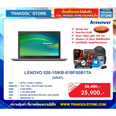 LENOVO 520-15IKB-81BF00B1TA (GRAY)