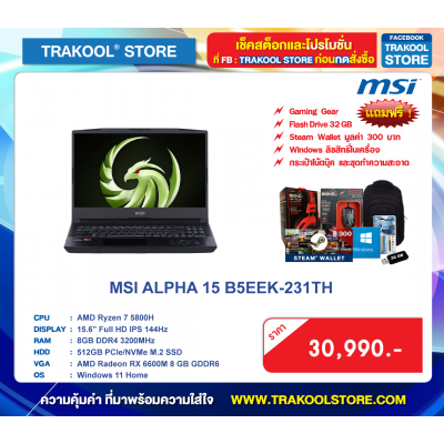 MSI ALPHA 15 B5EEK-231TH