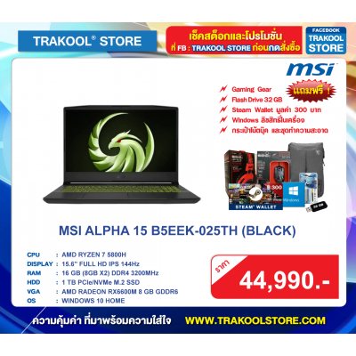 MSI ALPHA 15 B5EEK-025TH (BLACK)