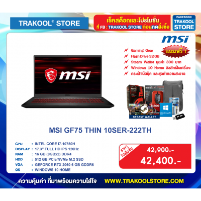 MSI GF75 THIN 10SER-222TH