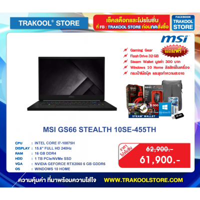 MSI GS66 STEALTH 10SE-455TH
