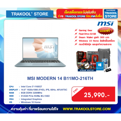 MSI MODERN 14 B11MO-216TH